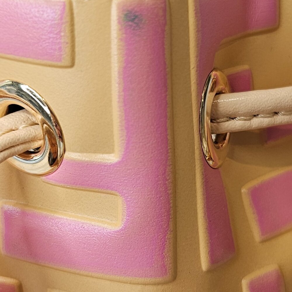 Fendi Vitello Liberty Mini Mon Tresor Bucket Bag Pink and Yellow - Picture 15 of 15